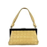 Chanel Beige Lambskin Chocolate Bar Frame Handbag 2002
