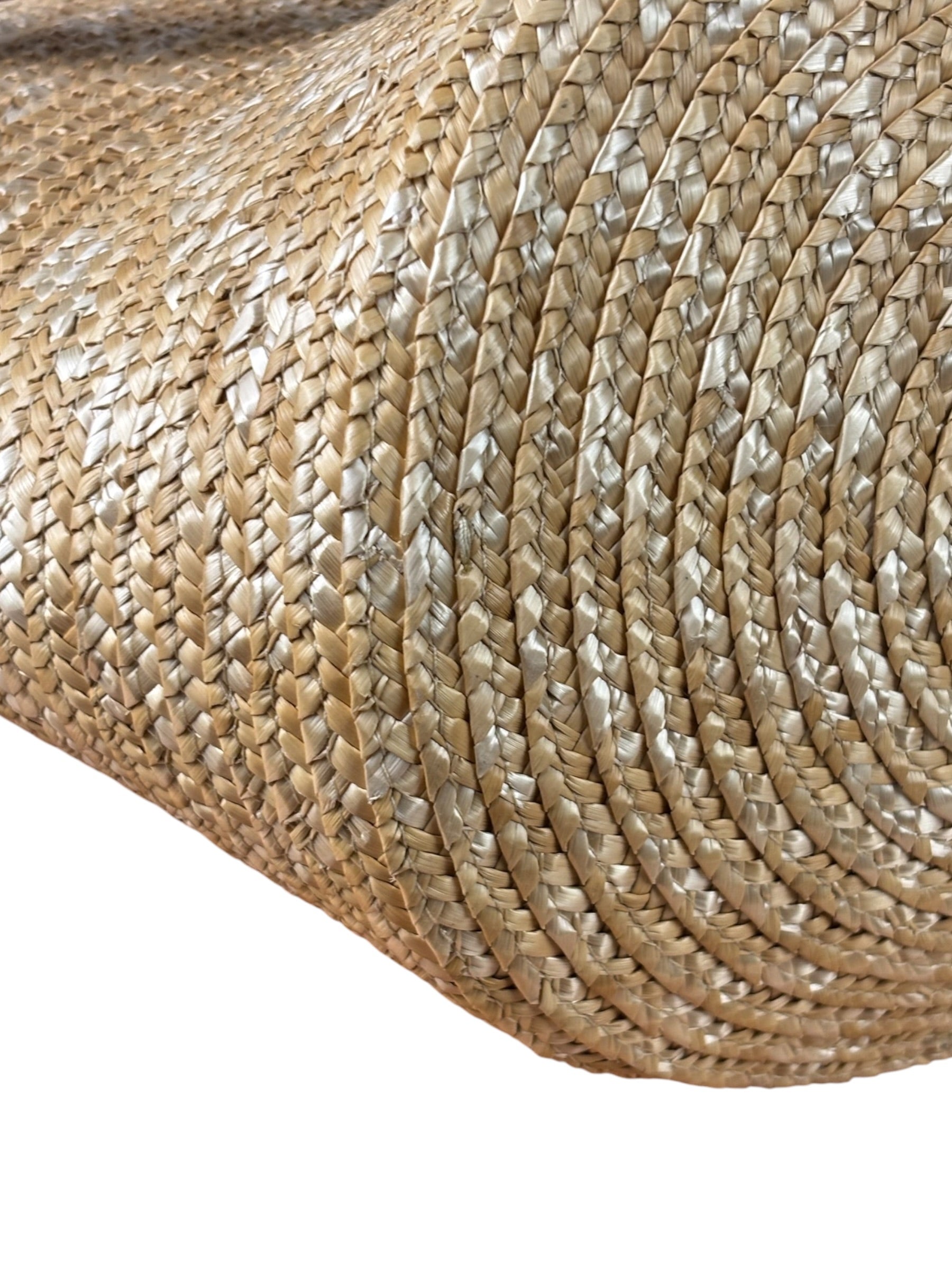 Balenciaga Raffia Woven/Leather Trim Beach Tote
