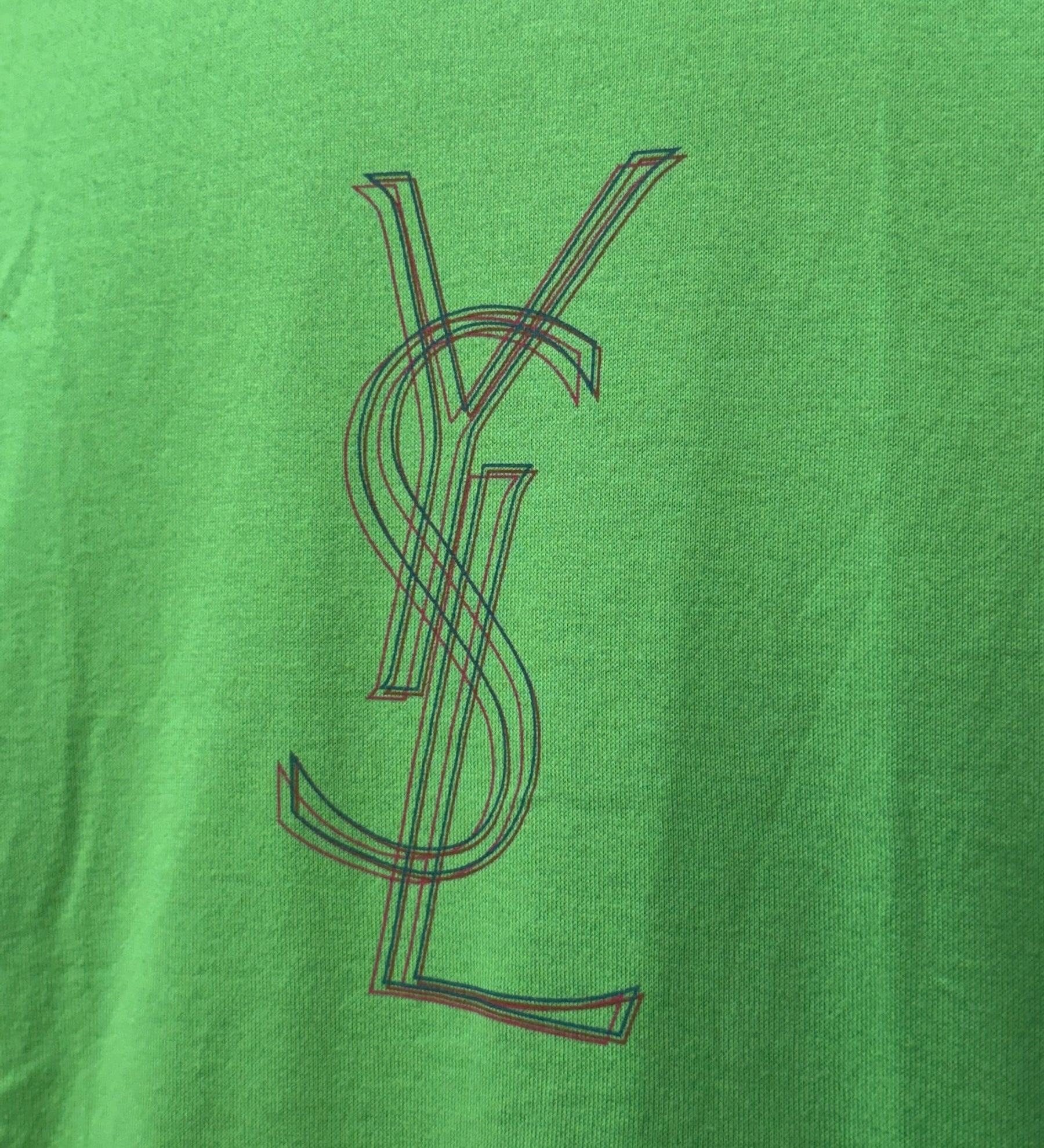 YSL Vintage Green Multi Logo Baby Tee