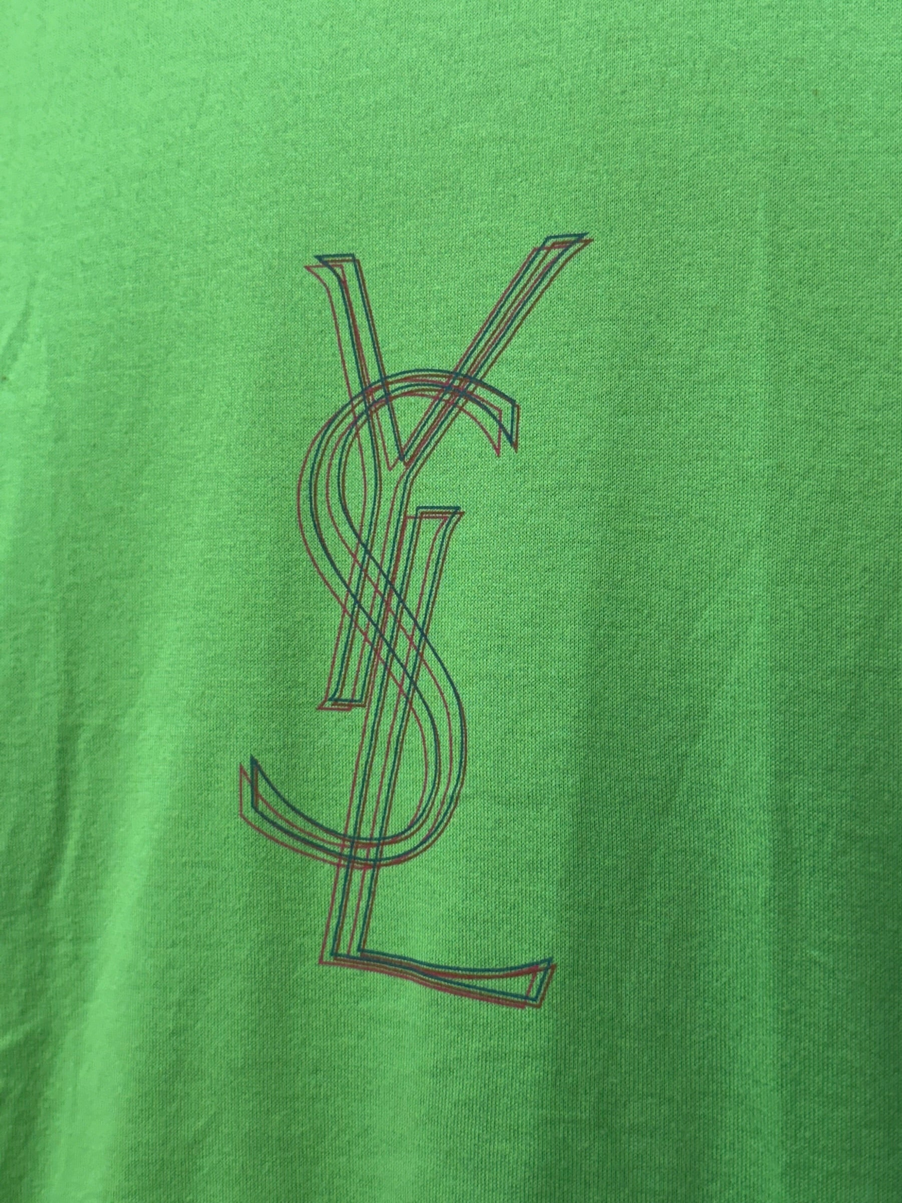 YSL Vintage Green Multi Logo Baby Tee