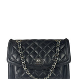 Chanel Black Quilted Leather Geometric Chain Flap Bag 2014
