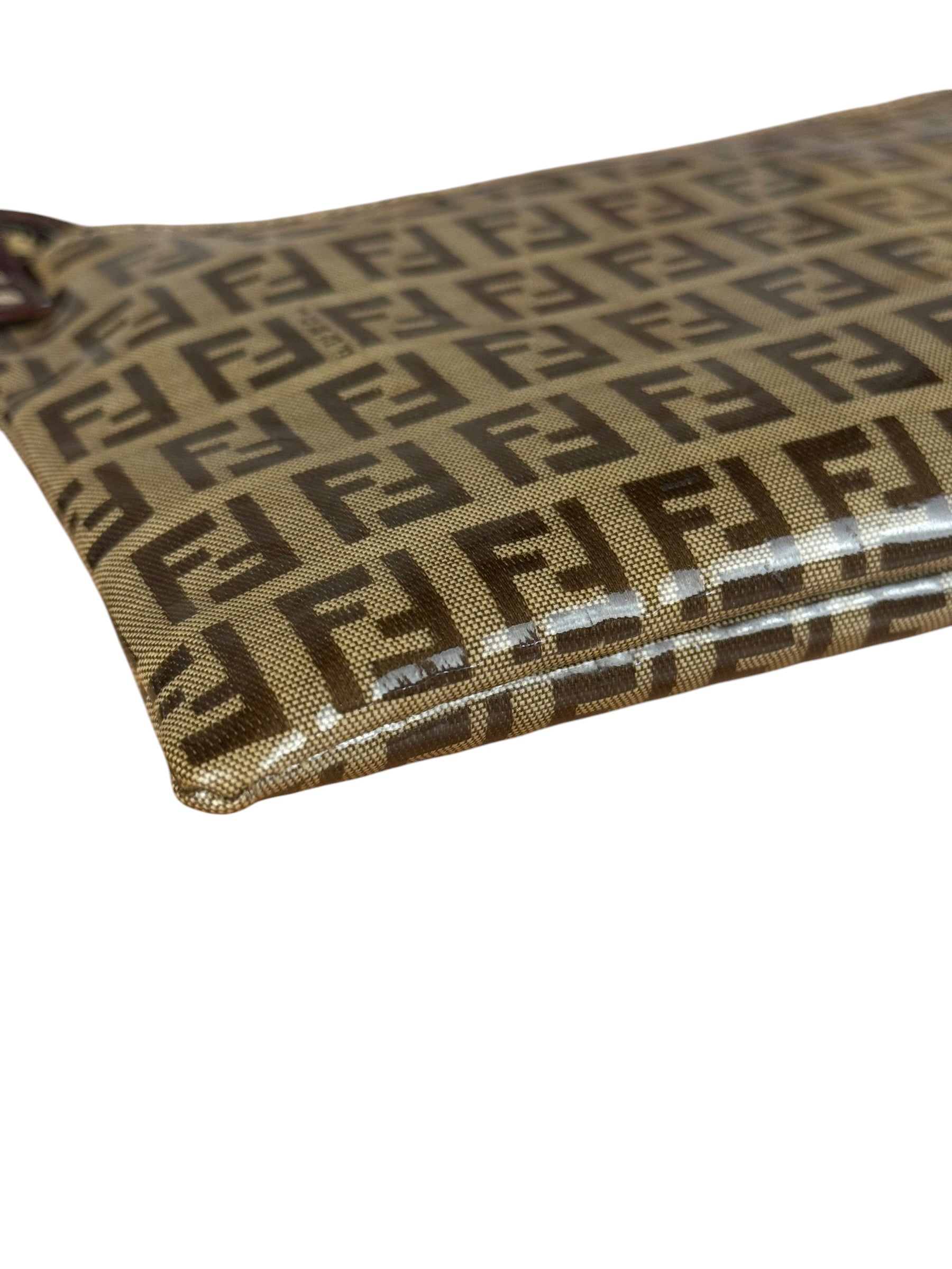 Fendi Vintage PVC Coated FF Shoulder Pochette