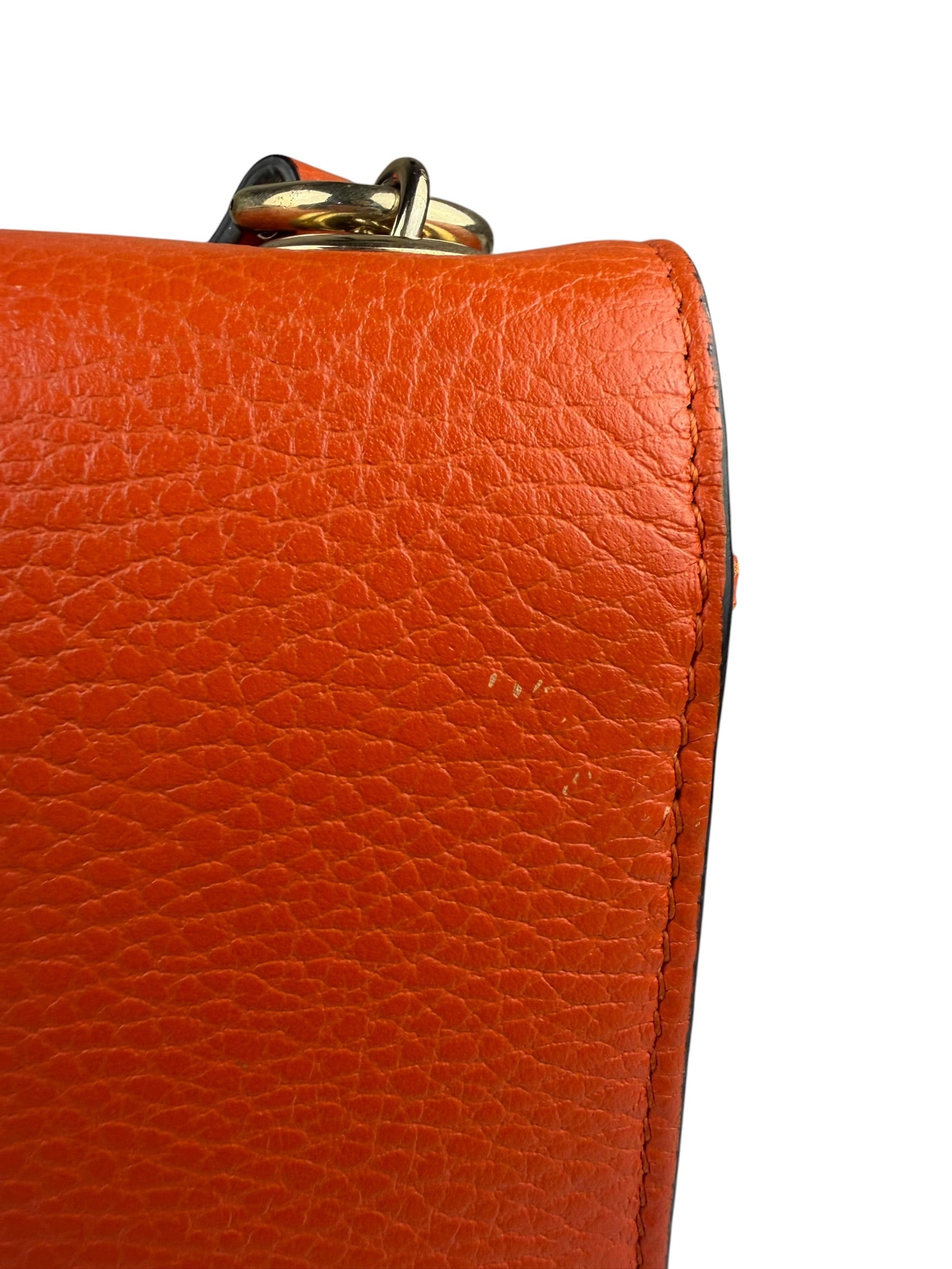 Gucci Orange Leather Small Dollar Interlocking G Shoulder Bag