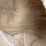 Prada Vintage White Studded Leather Shearling Bowler 2Way Bag