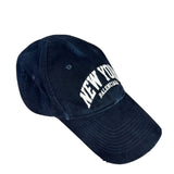 Balenciaga Navy Embroidered New York Cap