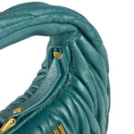 Miu Miu Dark Green Nappa Leather Wander Matelasse Micro Hobo Bag