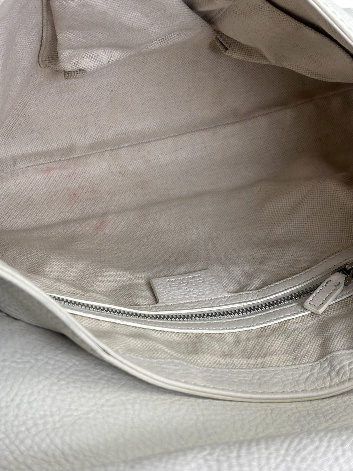 Gucci White Leather Techno Horsebit Shoulder Bag