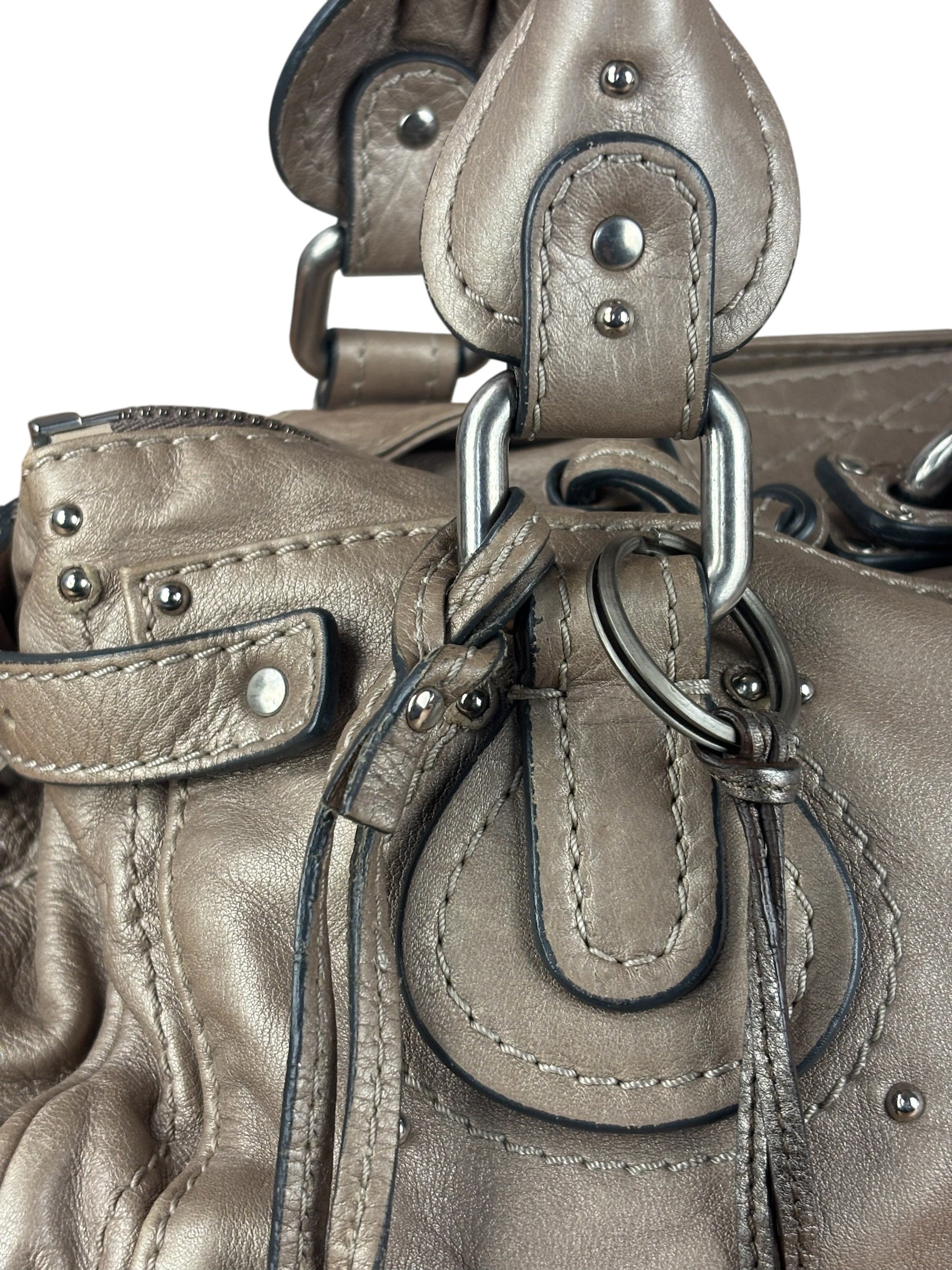 Chloe Vintage Metalic Gold Paddington Handbag