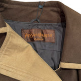 YSL Vintage Brown Lined Suede Button Down Jacket