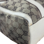 Gucci Bicolor Leather Trim Canvas GG Monogram Shoulder Bag