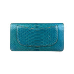 Chanel Turquoise Blue Python Long Wallet 2014