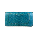 Chanel Turquoise Blue Python Long Wallet 2014