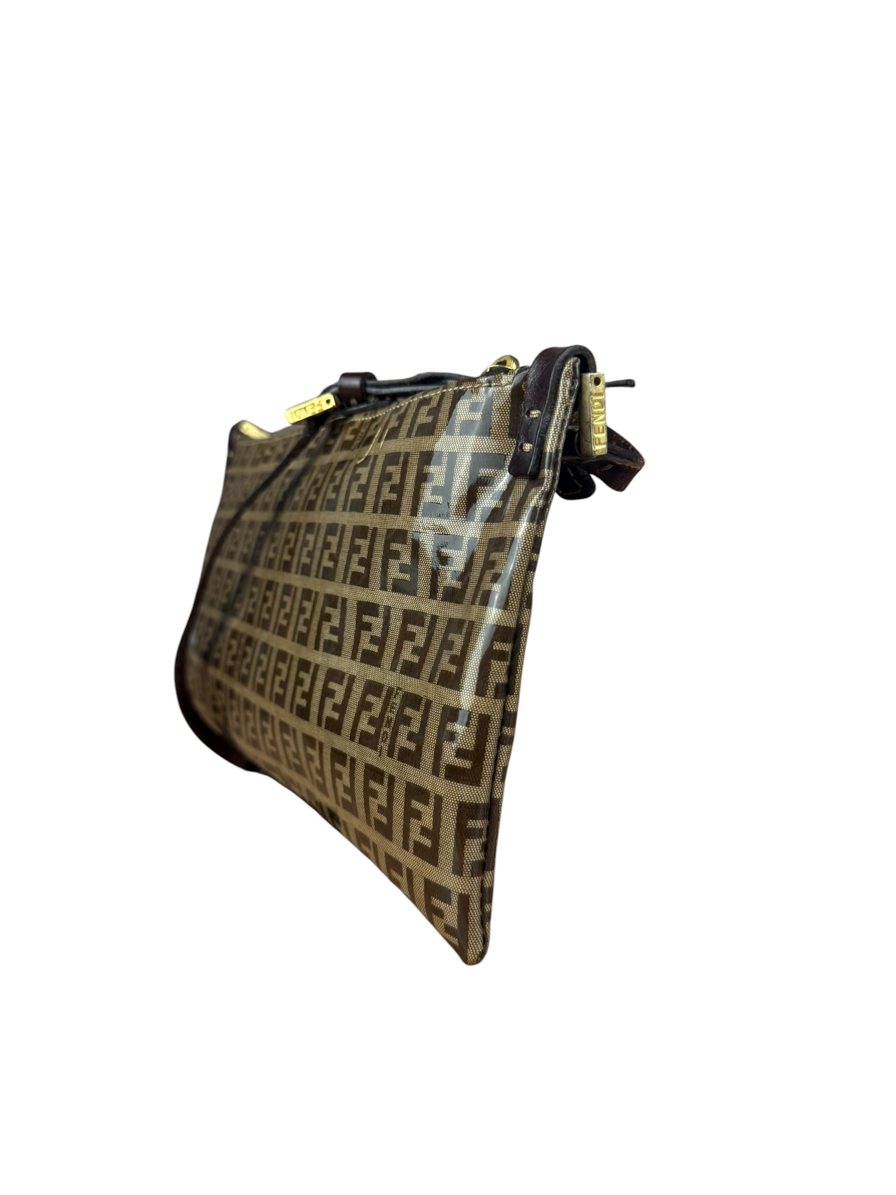 Fendi Vintage PVC Coated FF Shoulder Pochette