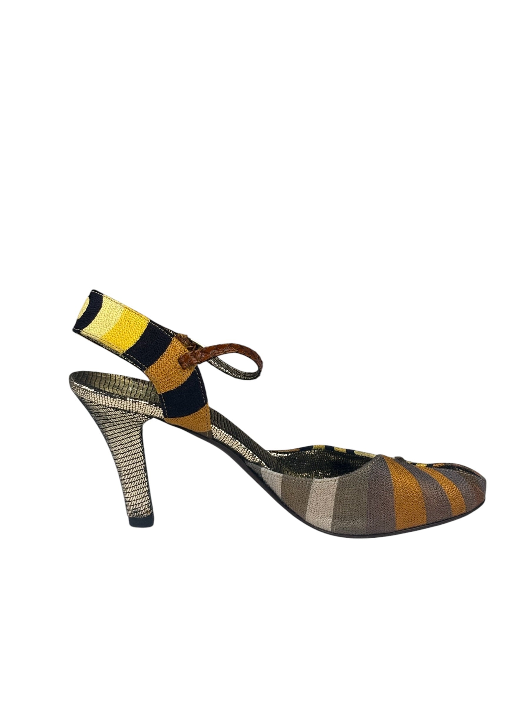 Fendi Vintage Embroidered Heels