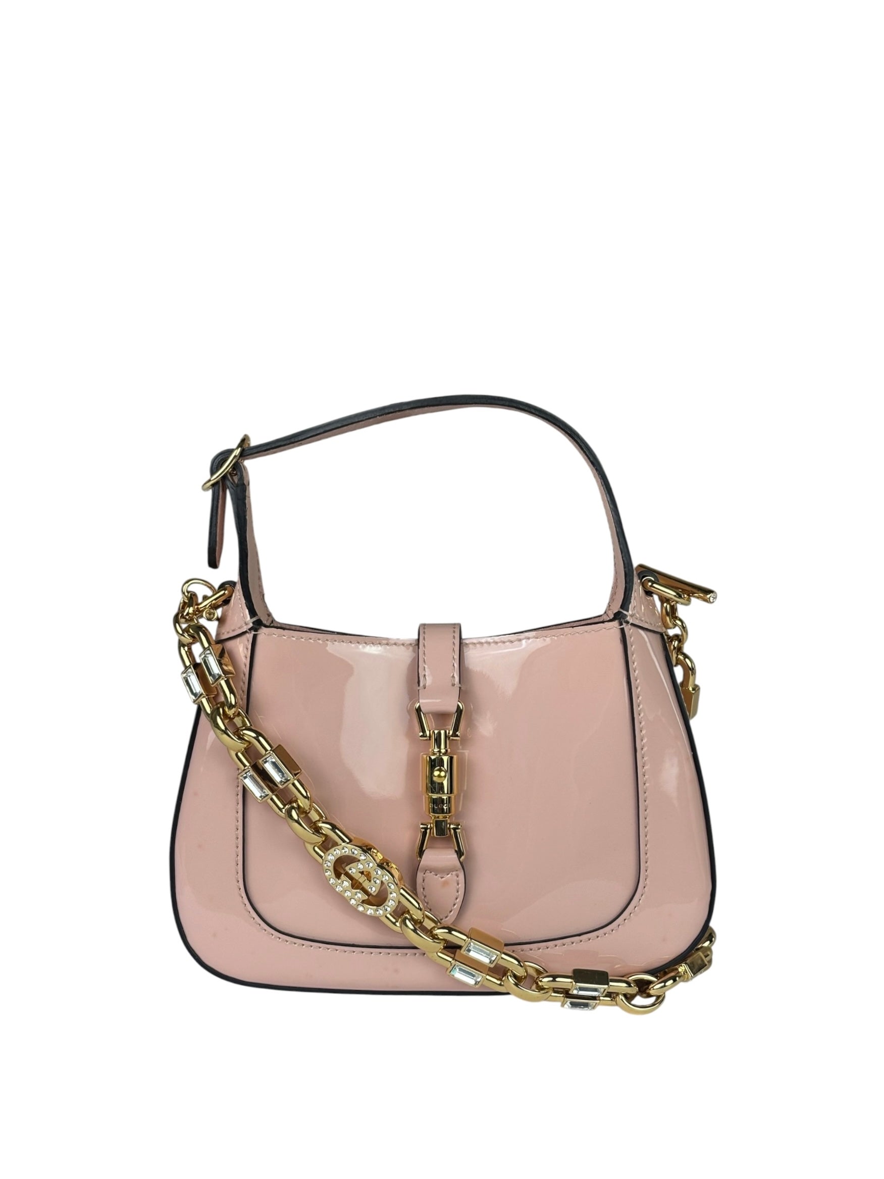 Gucci Pink Patent Leather Mini Jackie 1961 Hobo Bag