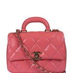 Chanel Pink Quilted Lambskin Two-Way Bag 2021