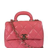 Chanel Pink Quilted Lambskin Two-Way Bag 2021