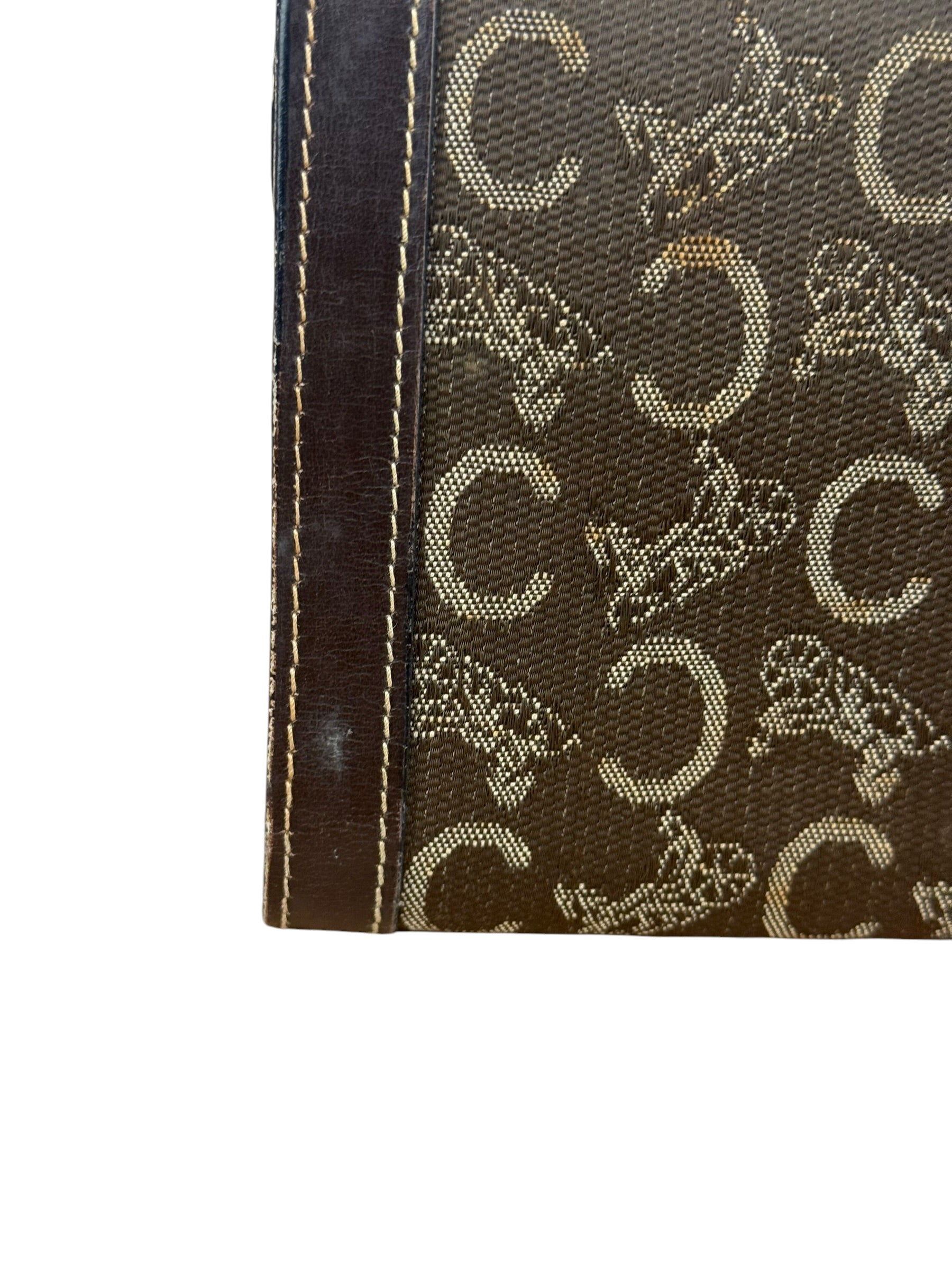 Celine Vintage Canvas Snap Trifold Wallet