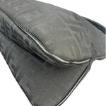 Fendi Black Leather Trim Zucca Mamma Baguette