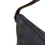 Gucci GG Vintage Black Canvas Monogram Boat Pochette