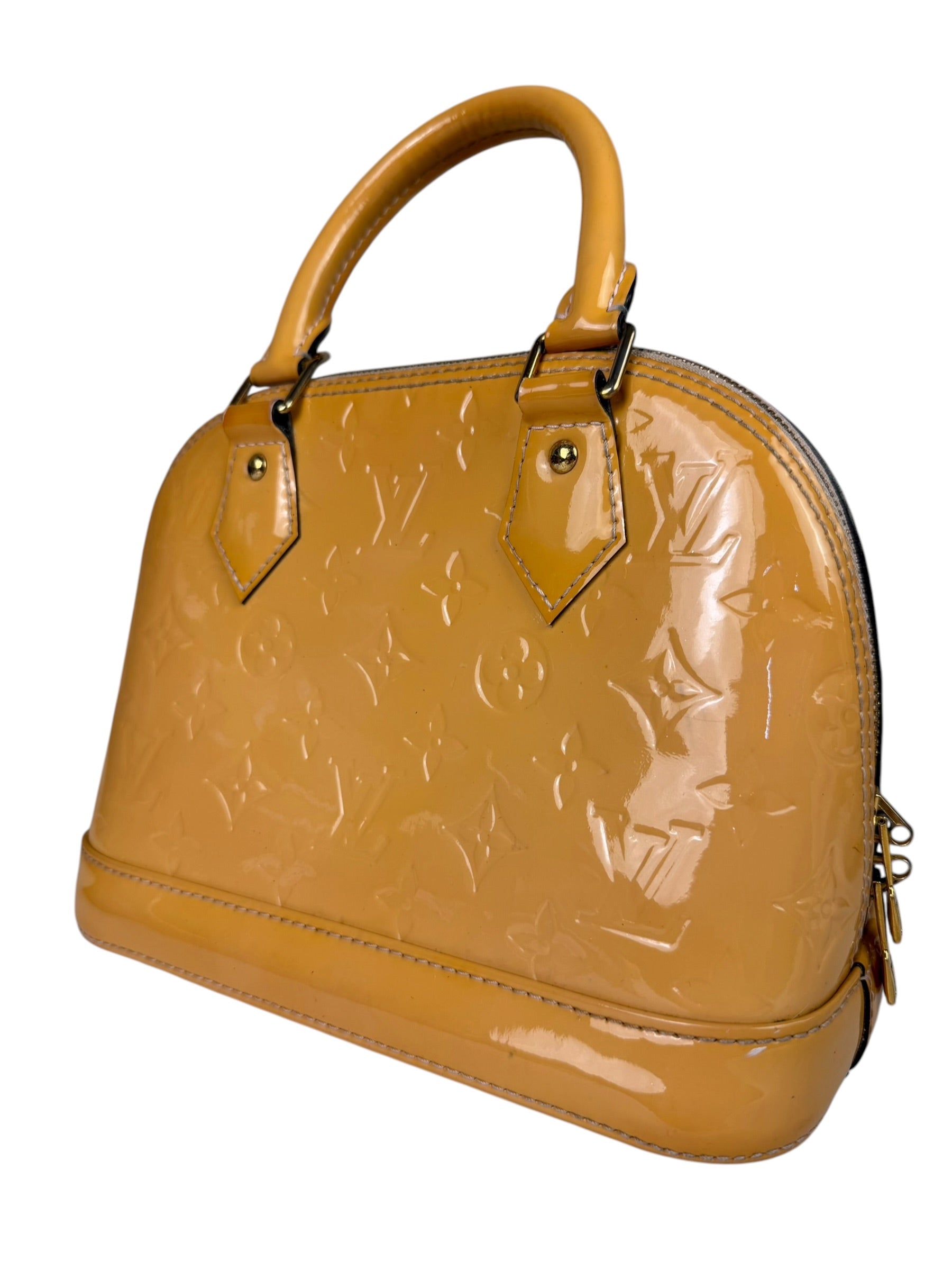 Louis Vuitton Yellow Monogram Vernis Alma BB Two-Way Bag