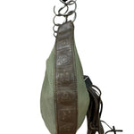 Chanel Olive Green/Brown Leather Trim Interlocking Ring Strap Hobo Bag 2003