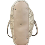 Gucci Vintage Beige Leather Ruched Handle Tote