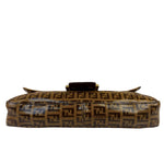 Fendi Brown PVC/Leather Trim Zucca Baguette