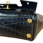 Balenciaga Black Leather Mini Bel Air Carry All Two-Way Bag