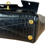 Balenciaga Black Leather Mini Bel Air Carry All Two-Way Bag