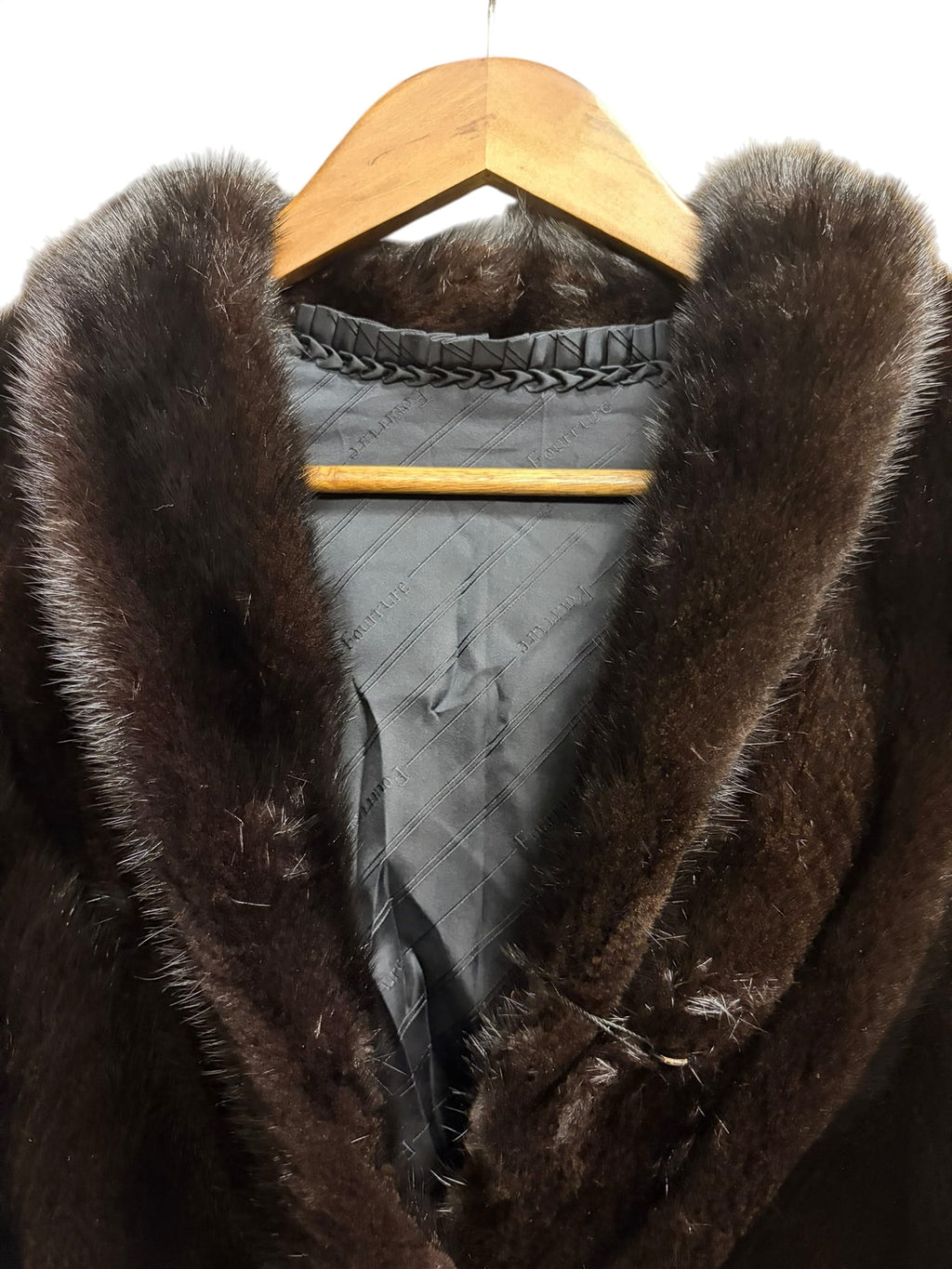 Vintage Diamond Fashion Dark Brown Mink Fur Coat