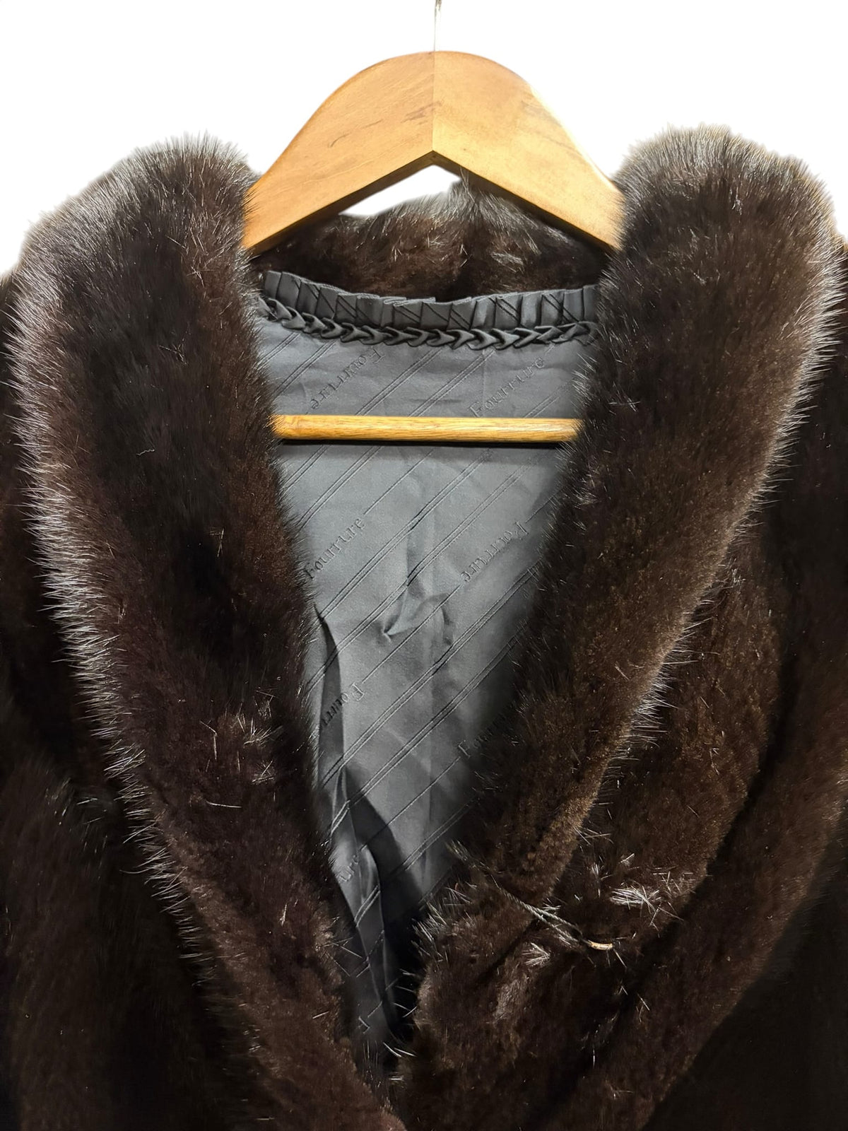 Vintage Diamond Fashion Dark Brown Mink Fur Coat