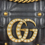 Gucci Black Pearly GG Marmont Flap Bag