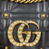 Gucci Black Pearly GG Marmont Flap Bag