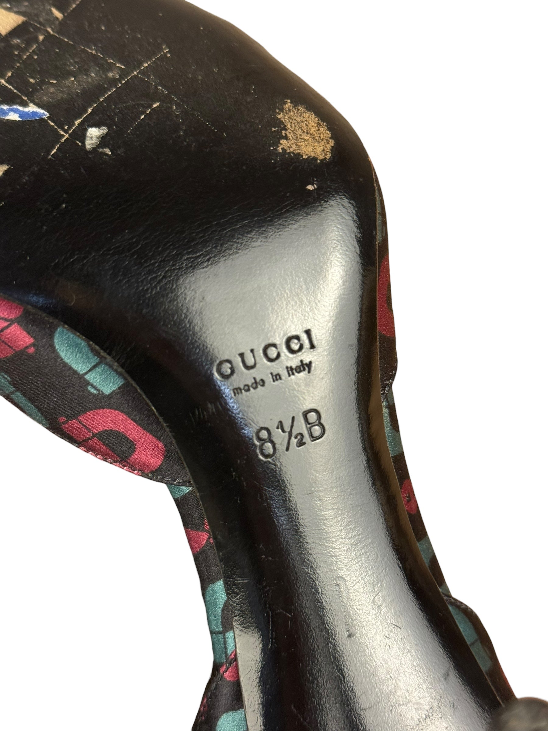 Gucci Vintage Horsebit Open Toe Pumps