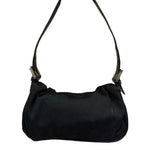 Fendi Black Leather Trim Baguette