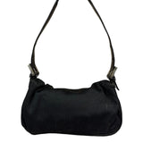 Fendi Black Leather Trim Baguette