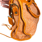 Balenciaga Wool Knit Orange City Bag