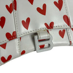 Balenciaga White Leather Hourglass Heart Nano Two-Way Bag