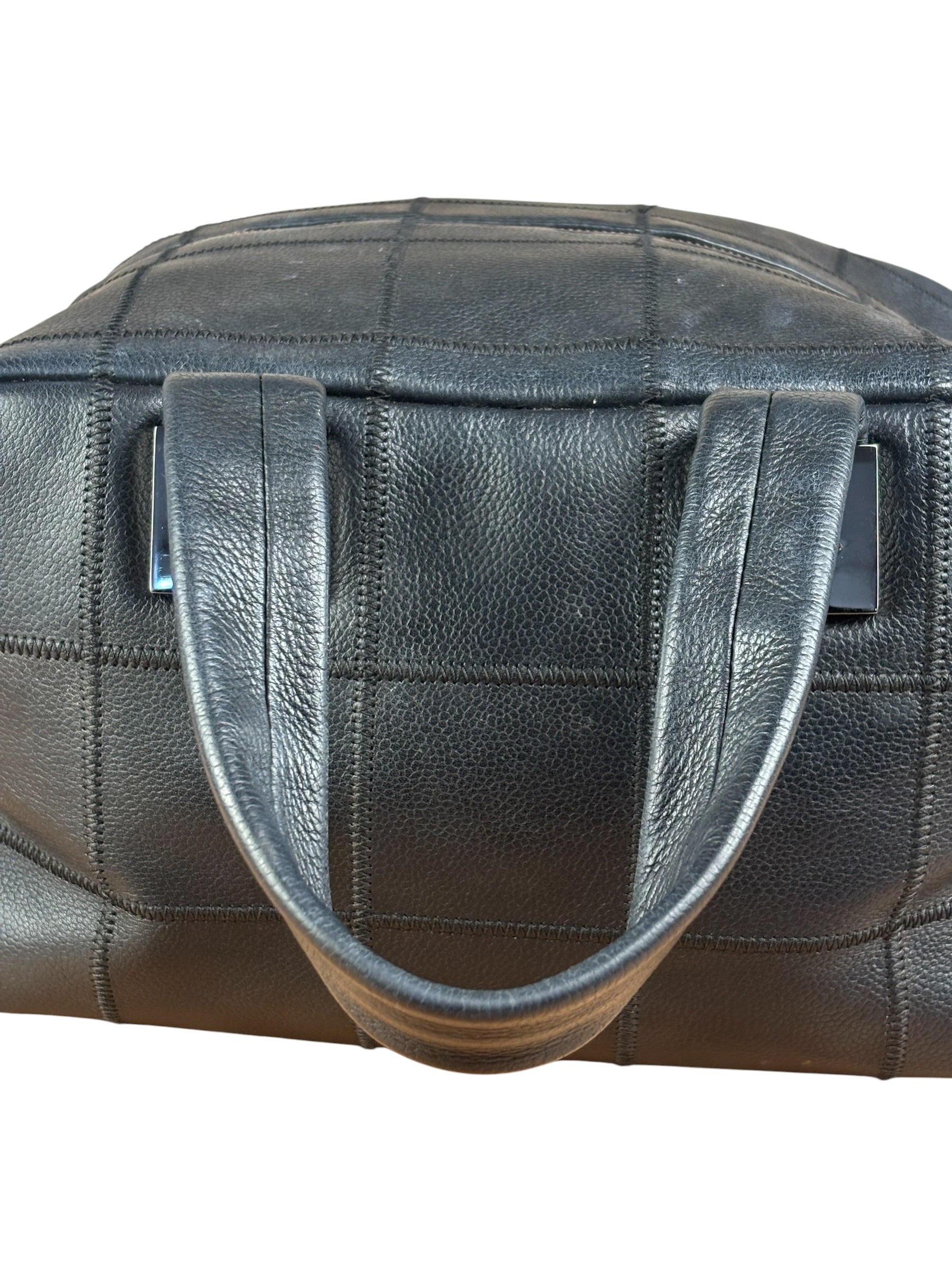 Chanel Black Chocolate Bar Bowling Hand Bag - 2003