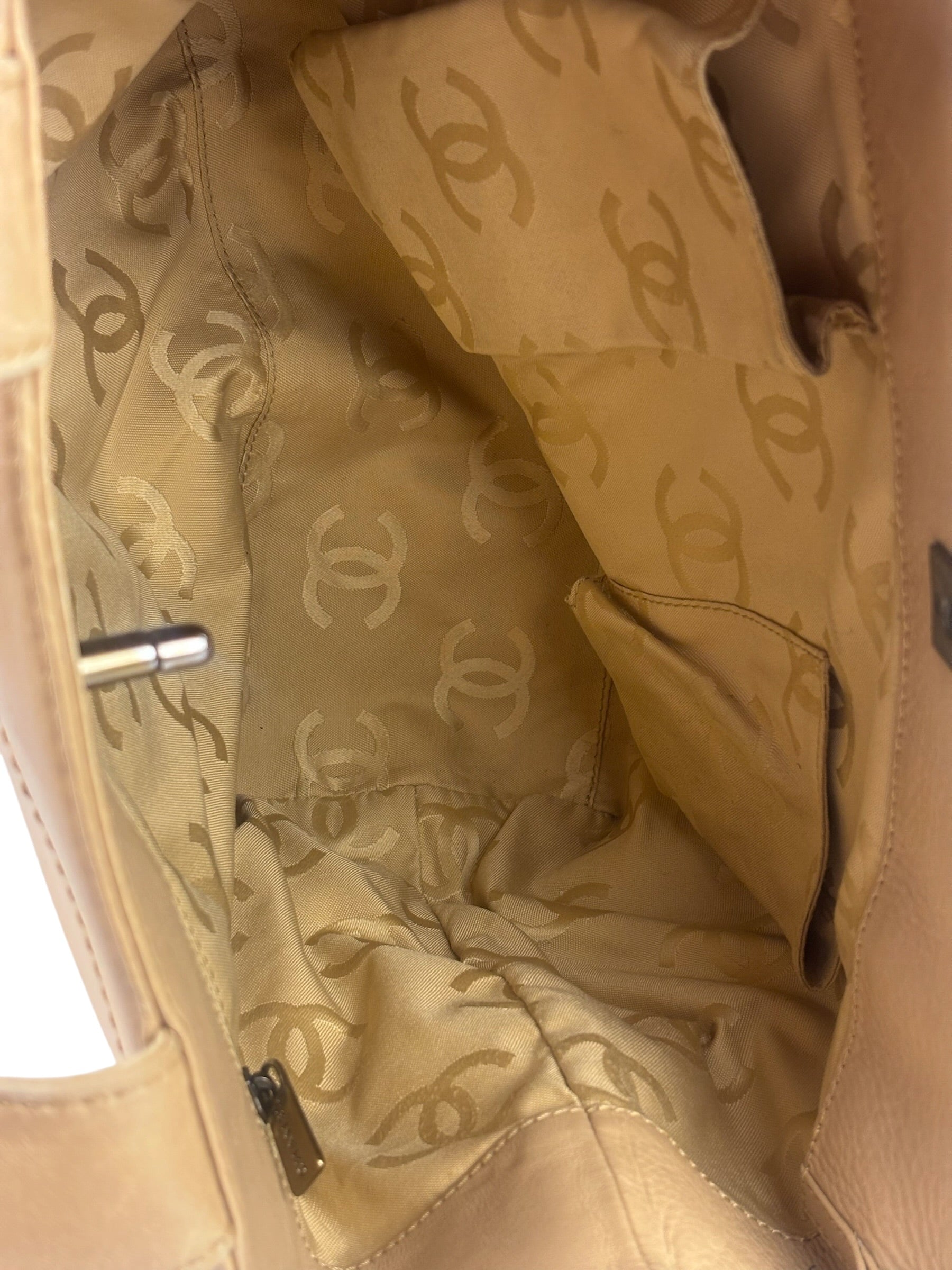 Chanel Turnlock CC Tan Leather Tote 2002