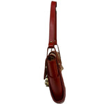 Fendi Red Leather Trim Zucca Compliation Shoulder Bag