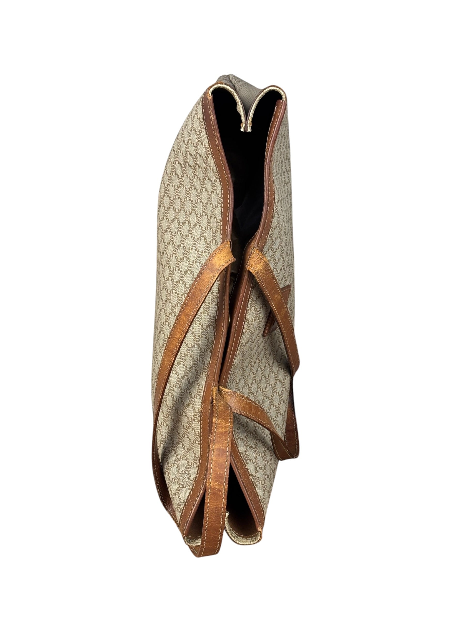 Celine Vintage Coated Canvas Macadam Shoulder Tote