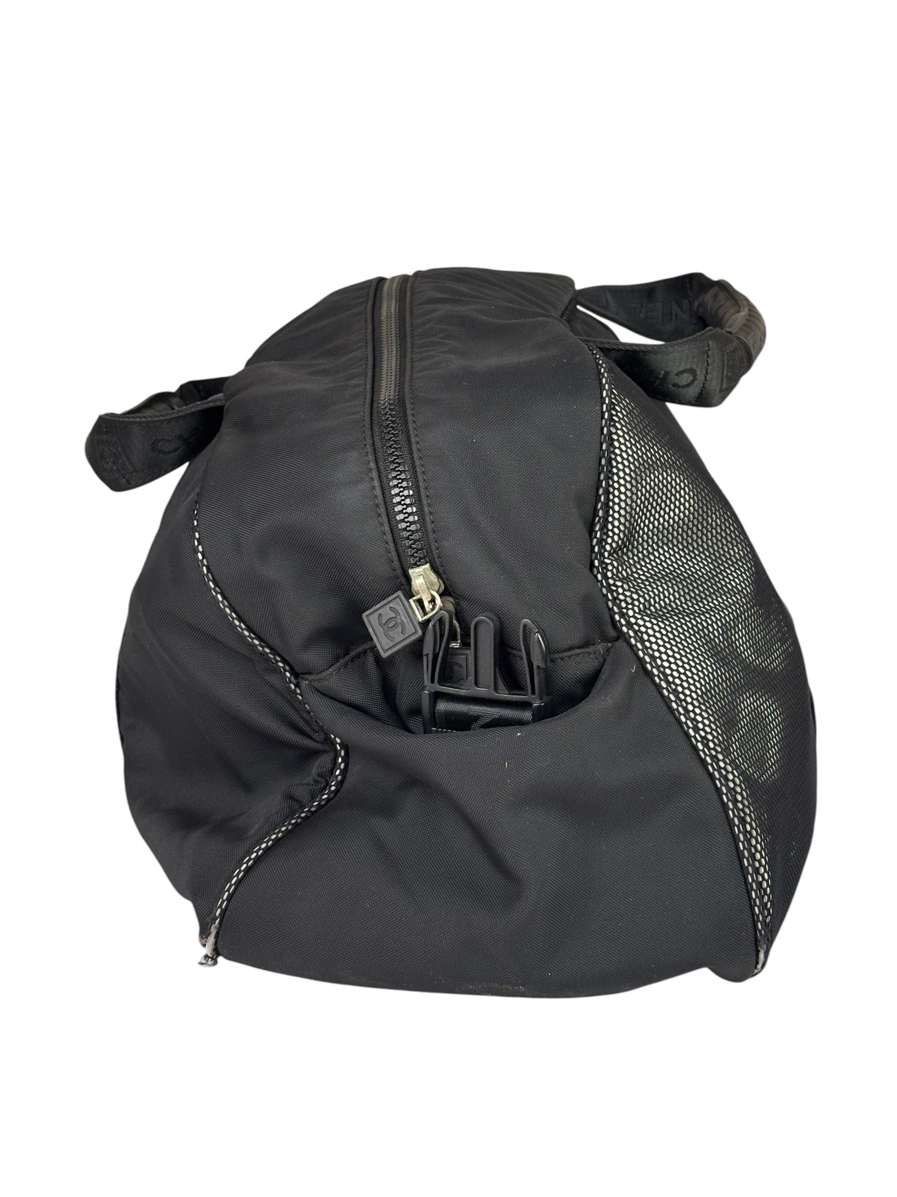 Chanel Black NylonSport Line Duffle Mesh Large Bag 2000's
