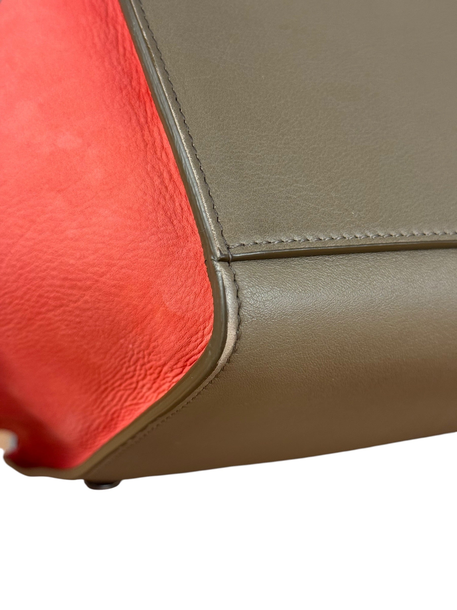 Celine Tricolor Trapeze Pebbled Leather Hand Bag
