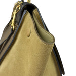 Celine Tri-Color Beige Leather/Suede Trapeze Medium Two-Way Bag