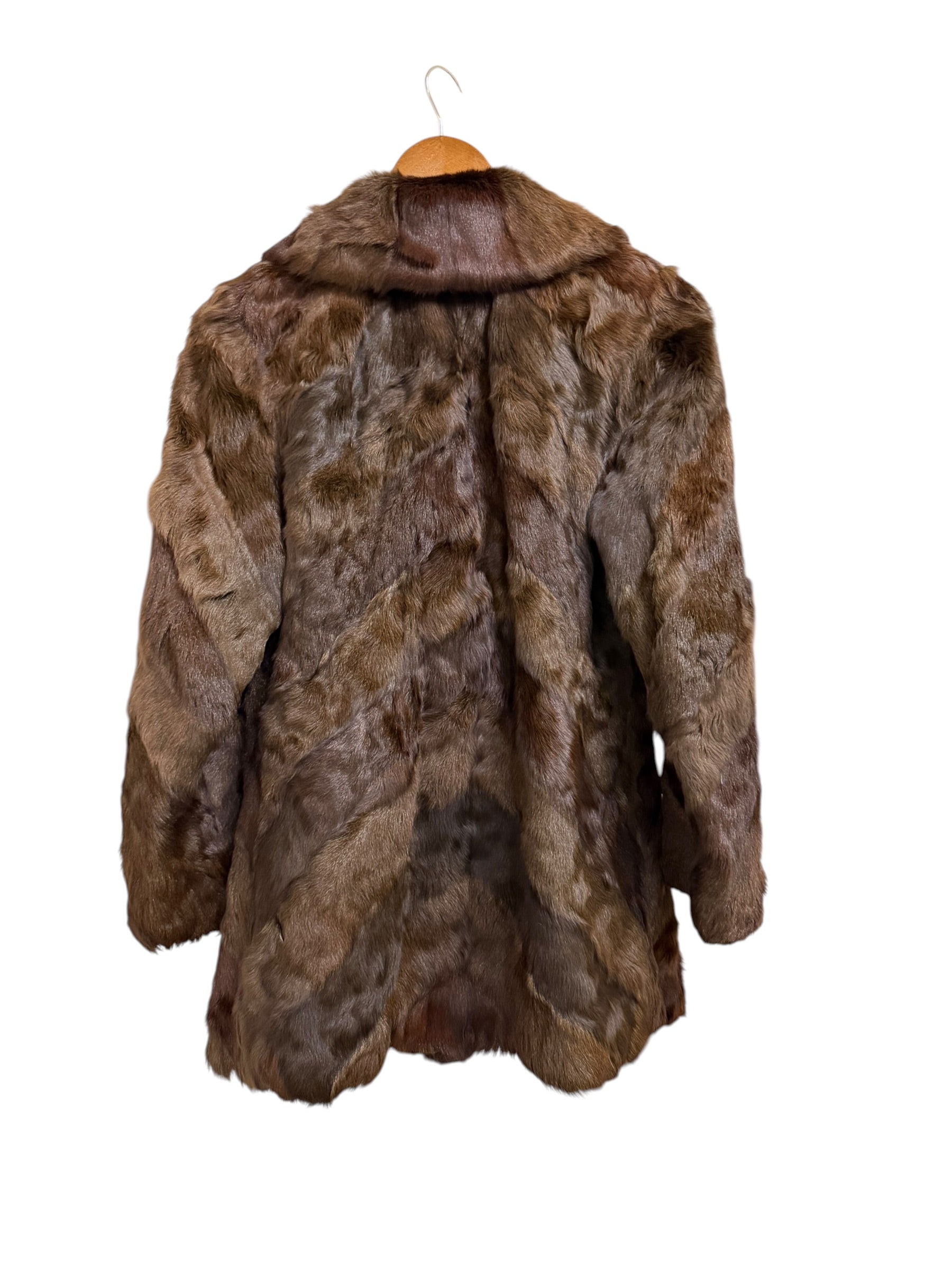 Vintage Mixed Brown Mink Fur Mid Length Coat