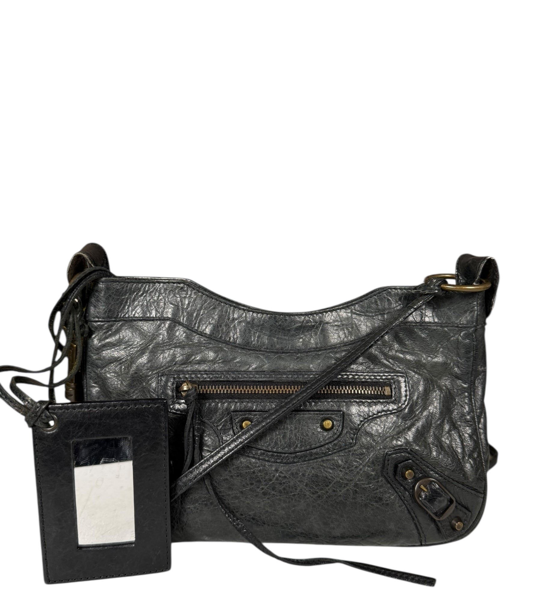 Balenciaga Black Moto Crossbody Bag