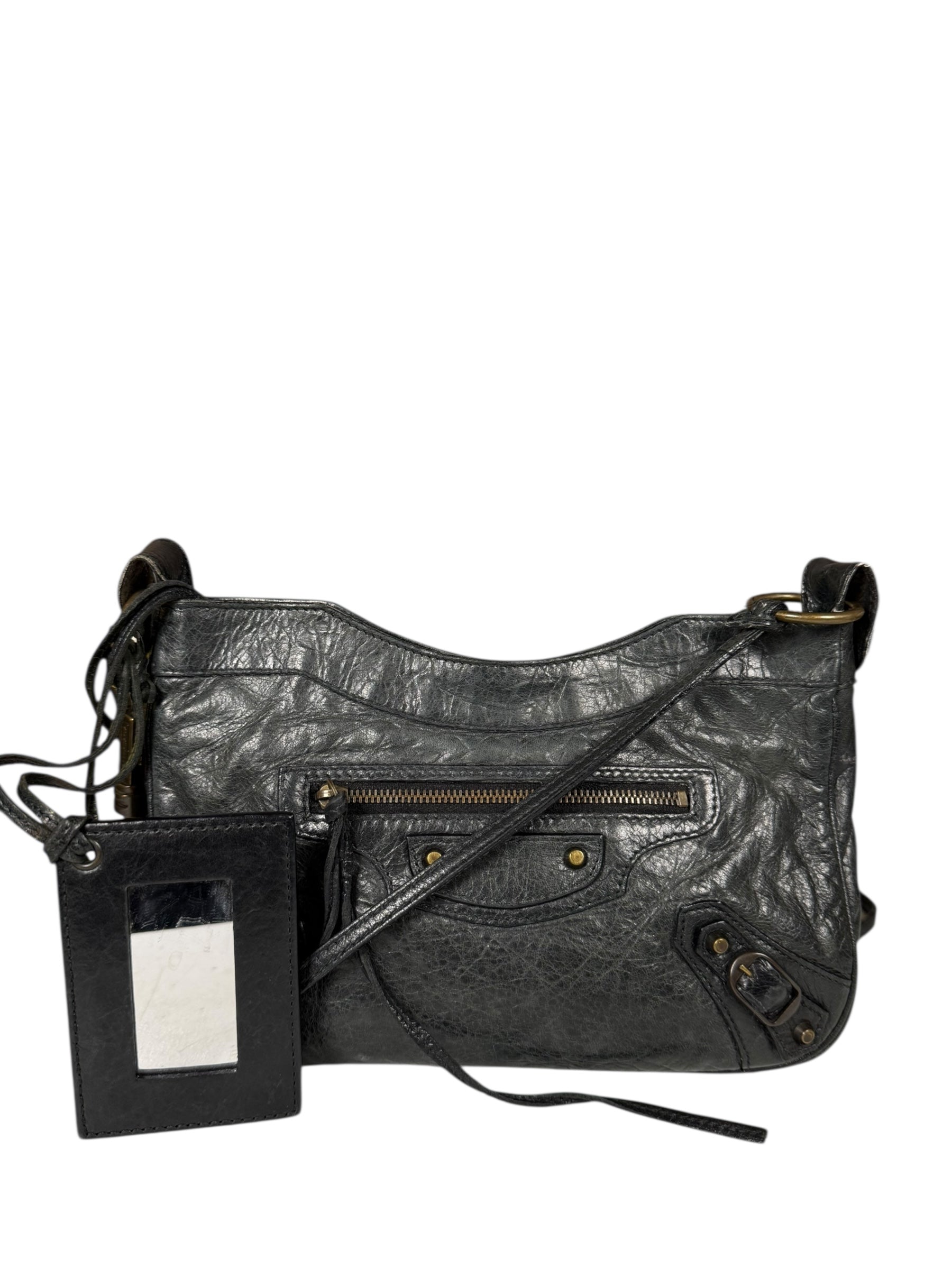 Balenciaga Black Moto Crossbody Bag