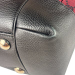 Gucci Red/Black Leather Trim GG Full Moon Tote